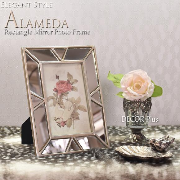 Alameda アラメダ ミラーフォトフレーム 写真立て 卓上 壁掛 両用フォトスタンド おしゃれ ...