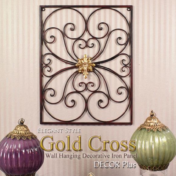 Gold Cross ゴールドクロス アイアンパネル 壁飾り アートフレーム