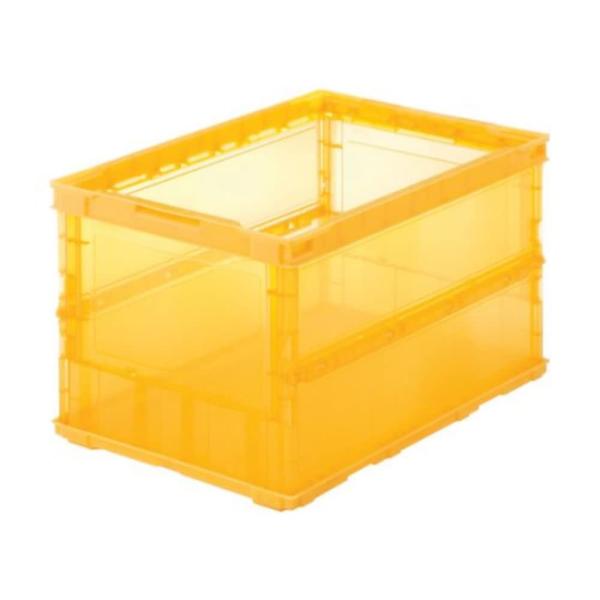 TRUSCO(トラスコ) 薄型折りたたみコンテナスケル 50L オレンジ TSK-O50B-OR 収...