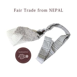 カチューシャ ヘアアクセ ブロックプリント柄ヘアバンド コットン100