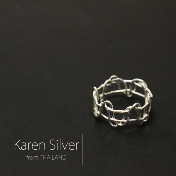 ピアス シルバー アクセサリー タイ製・カレンシルバー ウェーブリング(メール便対応/ラッピング対応...