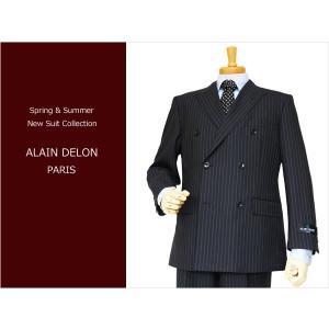 スーツ メンズ 春夏  アランドロン Super100s 濃紺ネイビー