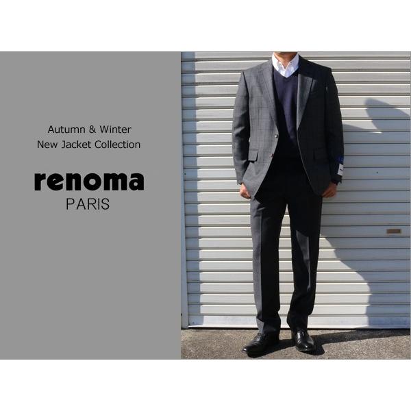 2017-18秋冬モデル renoma レノマ paris パリス やや濃いグレー杢 ウインドペン ...