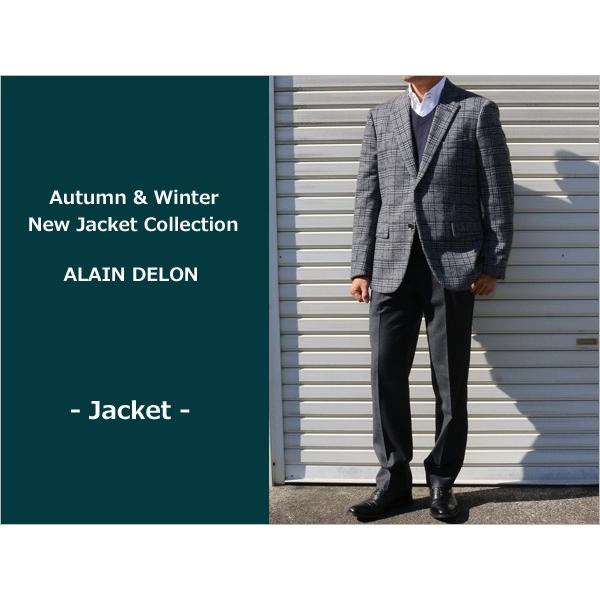 2017-18 秋冬新作 アランドロン ２色グレンチェック風 ウール生地に見えるジャージ素材 ２ボタ...