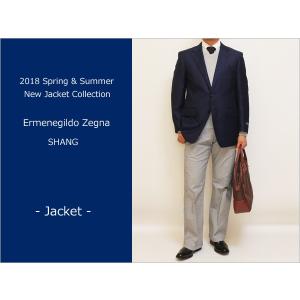 2018 春夏新作 エルメネジルドゼニア SHANG 濃紺ネ...