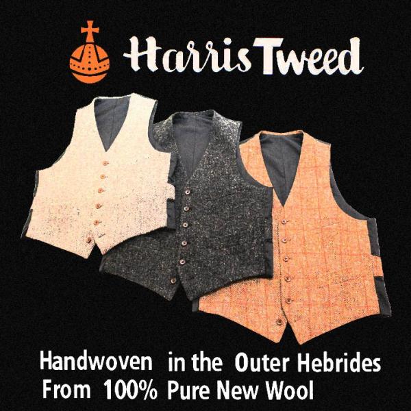 ハリスツイード Harris Tweed ベスト ジレ 2018-19 新作秋冬 オッドベスト 英国...
