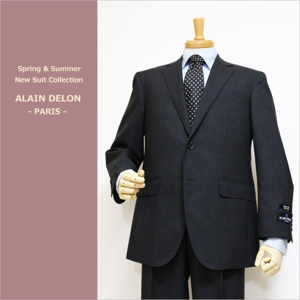 スーツ メンズ 2019 春夏 新作 ALAIN DELON アランドロン 灰グレー マイクロチェッ...
