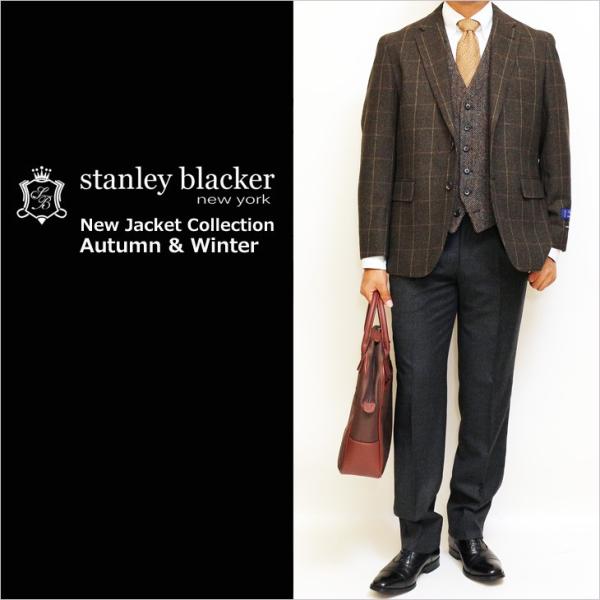 ジャケット テーラード ブレザー 秋冬 新品 スタンリーブラッカー やや茶ブラウン勝ちなモスグリーン...