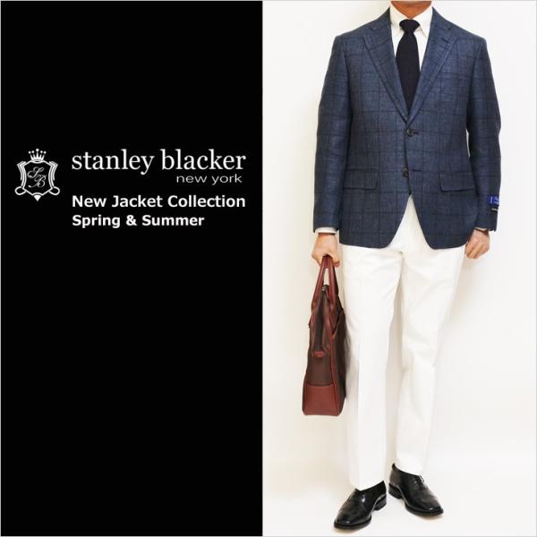 ジャケット テーラード ブレザー 2020 春夏 新作 スタンリーブラッカー 綿麻 ネイビー杢 ウイ...