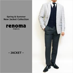 ジャケット テーラード ブレザー 2024 春夏 新作 renoma レノマ paris パリス 楊柳（ヨウリュウ） オフホワイト系 ジャケット (AB体) やや細め｜decte