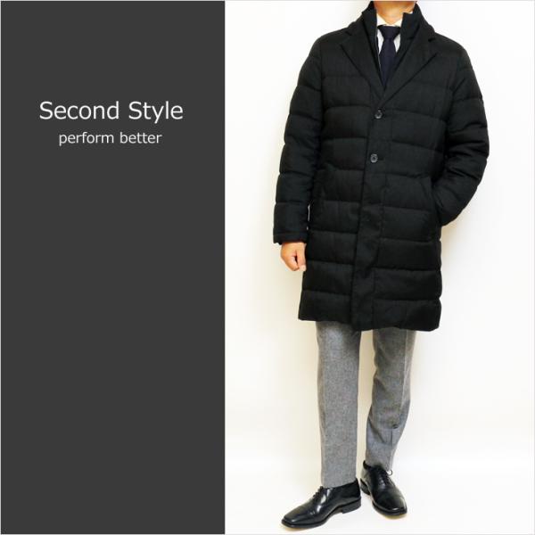 SALE スーツの上から羽織れる チェスター型 ロングダウンコート 秋冬 新品 Second Sty...