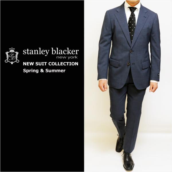 SALE スーツ メンズ 春夏 新品 Stanley Blacker スタンリーブラッカー ネイビー...