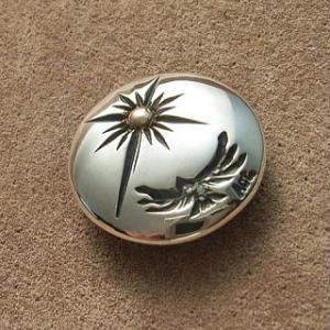 コンチョ シルバー メンズ レディース 鳥 ハンドメイド 手彫り