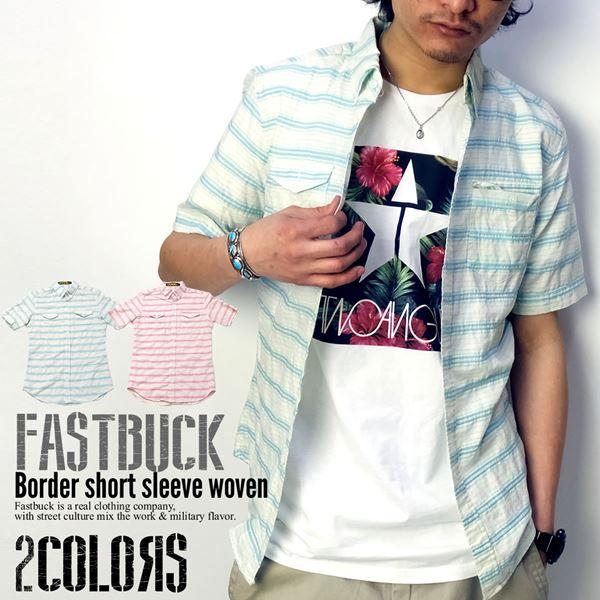 シアサッカーシャツ メンズ 半袖 ボーダー柄 ボタンダウン カジュアルシャツ