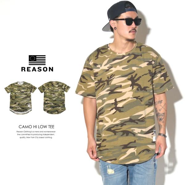 REASON リーズン ロング丈 Tシャツ メンズ ビッグシルエット オーバーサイズ 迷彩柄 CAM...
