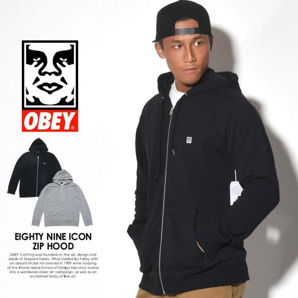 オベイ OBEY スウェットジップアップパーカー メンズ 大きいサイズ EIGHTY NINE IC...