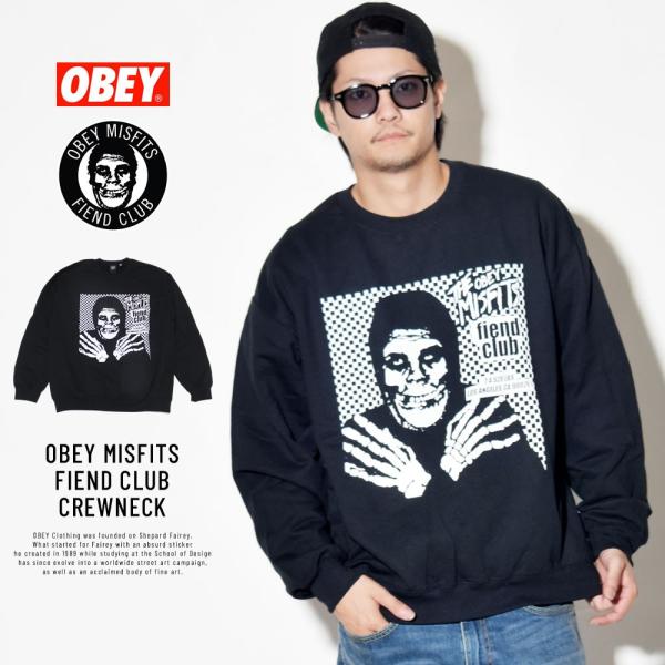 オベイ×ミスフィッツ OBEY×Misfits コラボ スウェットトレーナー メンズ 裏起毛 OBE...