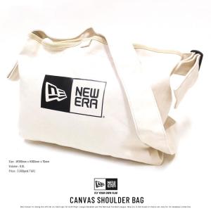 ニューエラ NEW ERA キャンバスショルダーバッグ メンズ レディース 8L ボックスロゴ アイボリー×ブラック 11787070