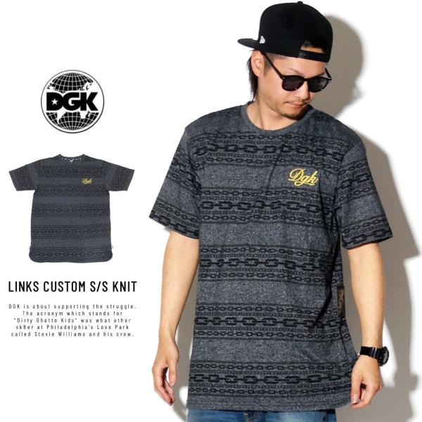 ディージーケー DGK Tシャツ メンズ 総柄 LINKS CUSTOM S/S KNIT CTSK...