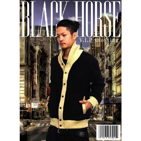 レタード カーディガン メンズ スウェット 裏起毛 ショールカラー BHロゴワッペン ストリート系 ...