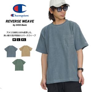 チャンピオン Tシャツ メンズ 半袖 胸ポケット カジュアル Champion 24SS C3-Z316｜deep