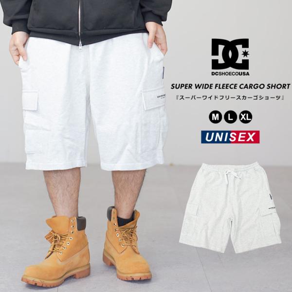 DC ハーフパンツ スウェット カーゴ メンズ アッシュグレー ロゴ シンプル ボトムス スケーター...