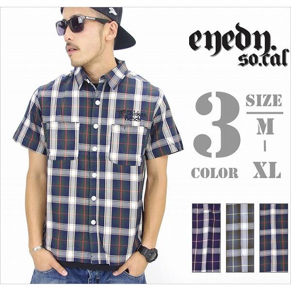 アイディー EYEDY チェックシャツ メンズ 半袖 カジュアルシャツ 夏 ブランド EYE-SH1...