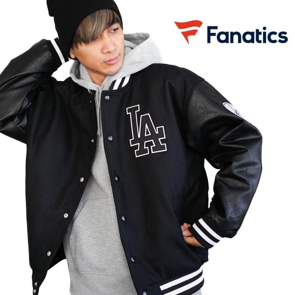 Fanatics ファナティクス スタジャン メンズ 中綿 メルトン×PUレザー袖 スタジアムジャン...