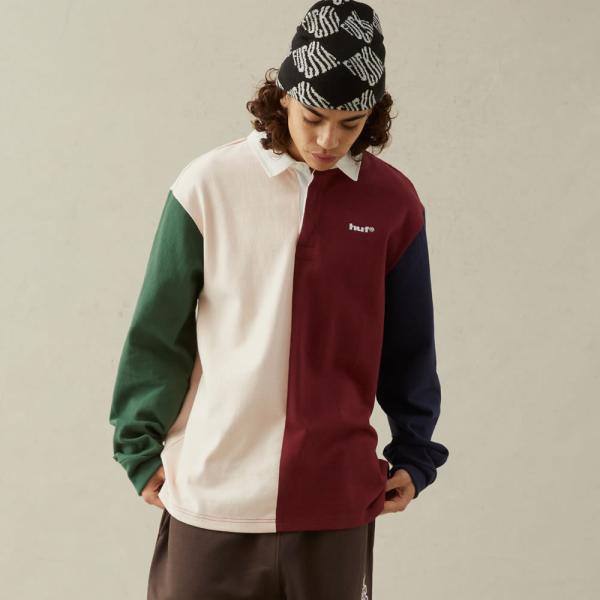 HUF ハフ ラガーシャツ ラグビーシャツ メンズ 長袖 USAモデル MICK COLOR BLO...