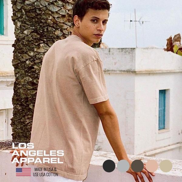 LOS ANGELES APPAREL ロサンゼルスアパレル Tシャツ 6.5オンス ピグメントダイ...