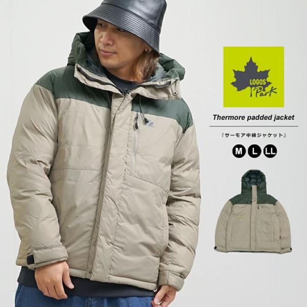 LOGOS PARK ロゴス パーク 中綿ダウンジャケット メンズ アウター フード付き 断熱中綿 ...