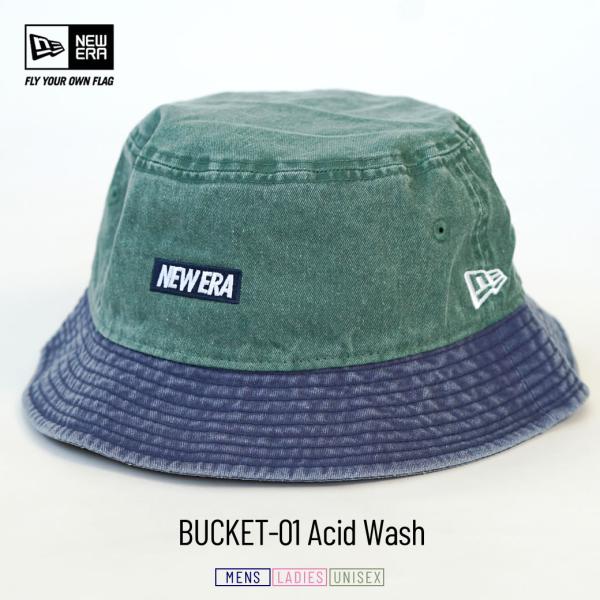 ニューエラ バケットハット 帽子 メンズ レディース NEW ERA バケット01 アシッドウォッシ...
