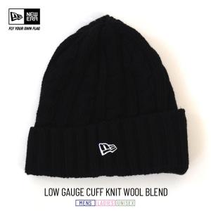 ニューエラ ニット帽 ニットキャップ メンズ レディース NEW ERA ローゲージ カフニット Wool Blend ウールブレンド ブラック 11474407｜deep