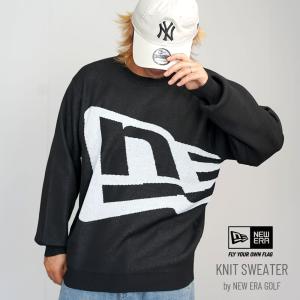 ニューエラ ゴルフ ニットセーター フラッグロゴ メンズ NEW ERA GOLF KNIT SWEATER FLAG LOGO ブラックの商品画像