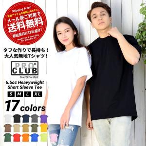 PRO CLUB プロクラブ Tシャツ メンズ ヘビーウェイト 厚手 6.5オンス クルーネック 半袖Tシャツ #101 無地 大きいサイズ 綿 USAモデル