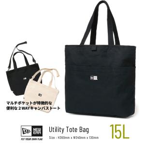 ニューエラ トートバッグ メンズ レディース 帆布 NEW ERA ユーティリティ キャンバストートバッグ 15L ボックスロゴ 2WAY A4 縦型 大きめ おしゃれ ブランド｜deep