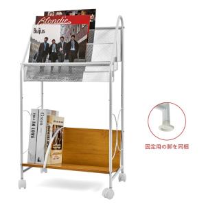 ファイルワゴン 2段 本収納棚 A4サイズ ＣＤ収納棚 仕切付き 出し入れしやすい キャスター付き 組立品