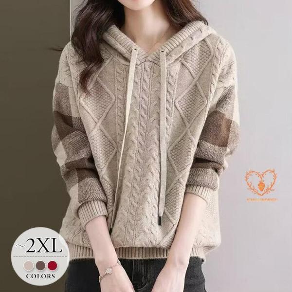 ニット レディース セーター 長袖 トップス ママ OL お呼ばれ 同窓会 秋 冬 30代 40代 ...