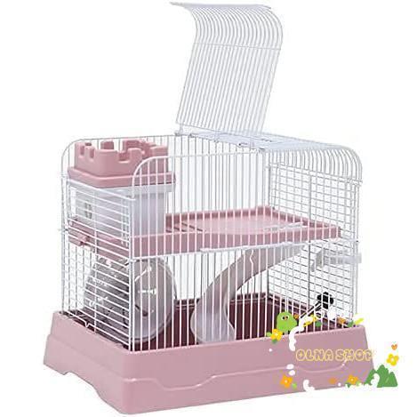 小動物 ケージ ハムスター ケージ セット ２階建て ハムスターハウス 小動物ケージ 通気 飼育ケー...