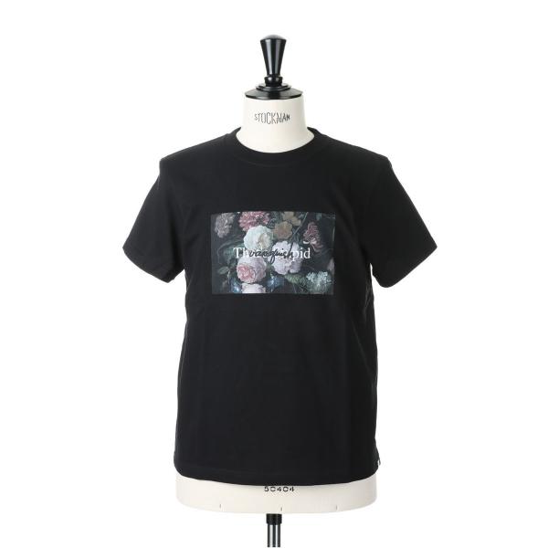 【P5倍 / SALE】Flower Photo Message Crew Neck T Shirt...