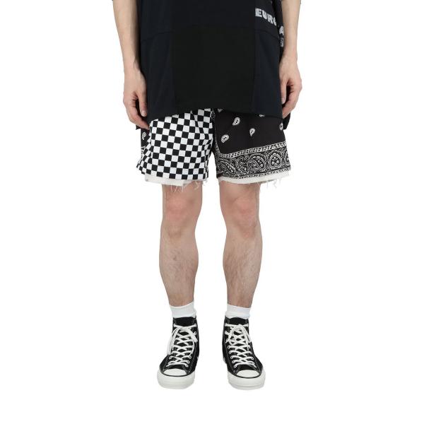 【SALE】BANDANA PATCH SHORT PANTS - BLACK 2 #1  (COT...