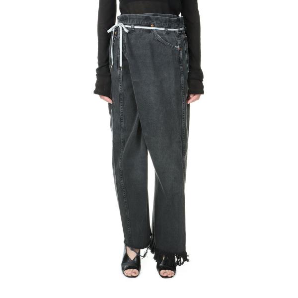 【P5倍 / SALE】VINTAGE REWORK BIGGY PANTS -BLACK Ssiz...