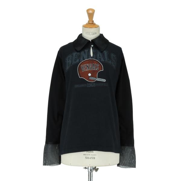 【P5倍 / SALE】Organdy Collar T Long -BLACK  L-size-2...