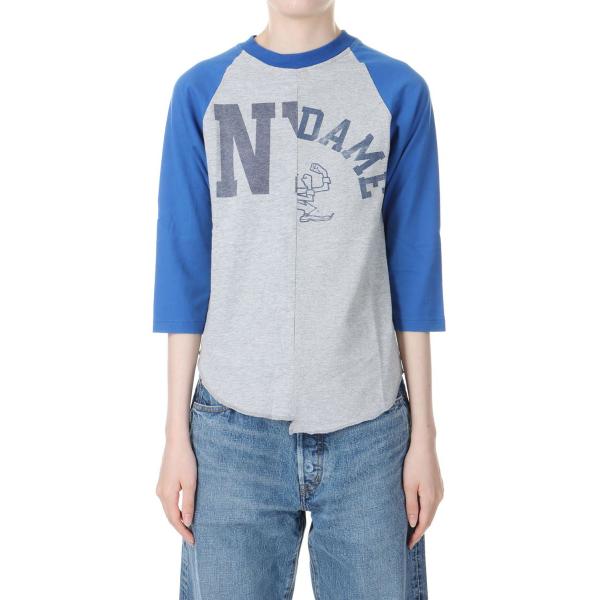 【P5倍 / SALE】Baseball top / Ladies size-GRAY/BLUE(c...