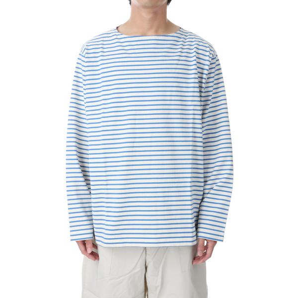 【P5倍 / SALE】ORGANIC COTTON BORDER BASQUE SHIRT - B...