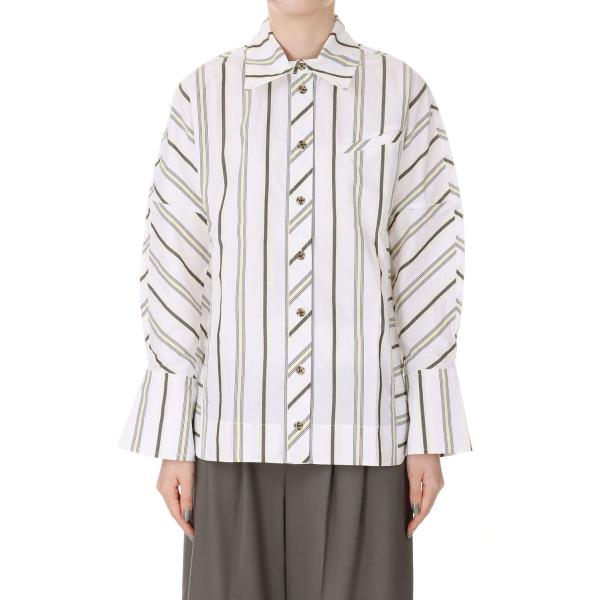 【P5倍 / SALE】Organic Cotton Striped Shirt (F6773) G...