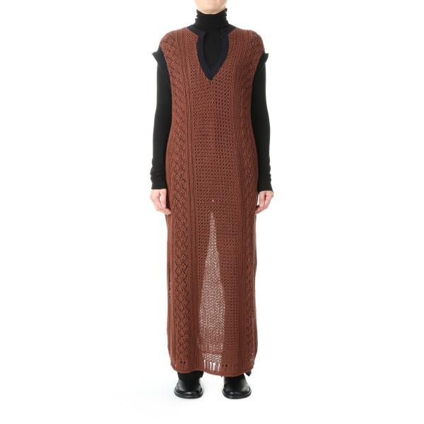 【SALE】Pattern Lace Knitdress -CAMEL(12220310) Toda...