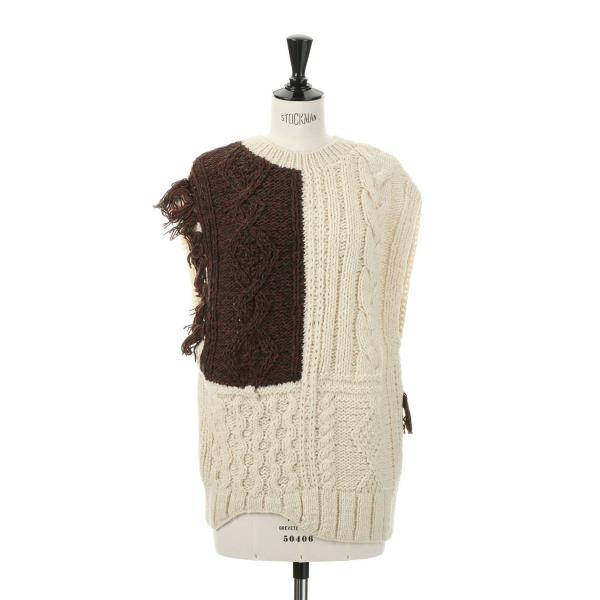 【SALE】Patchwork Handknit Vest (12220507) Todayful(...