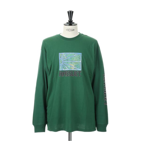 【P5倍 / SALE】MEN LS PAINTING TSHIRT KNIT/DARK GREEN...