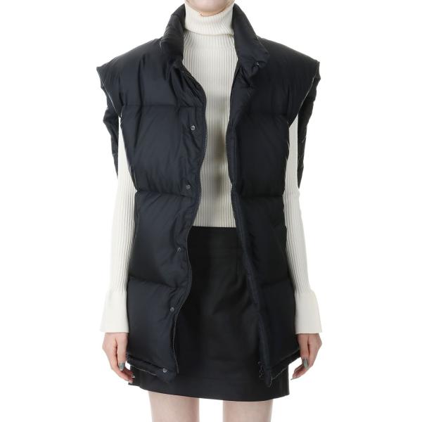 【P5倍 / SALE】NYLON TAFFETA OVERSIZED DOWN VEST -BLA...
